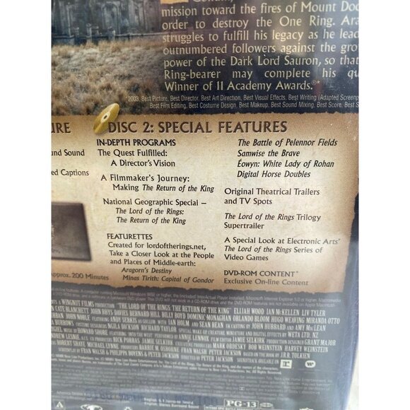 The Lord of the Rings: The Return of the King DVD New 2004, 2-Disc Set‎ Sealed - Picture 5 of 6